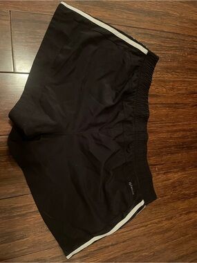 adidas Black Athletic Shorts with White Side Trim